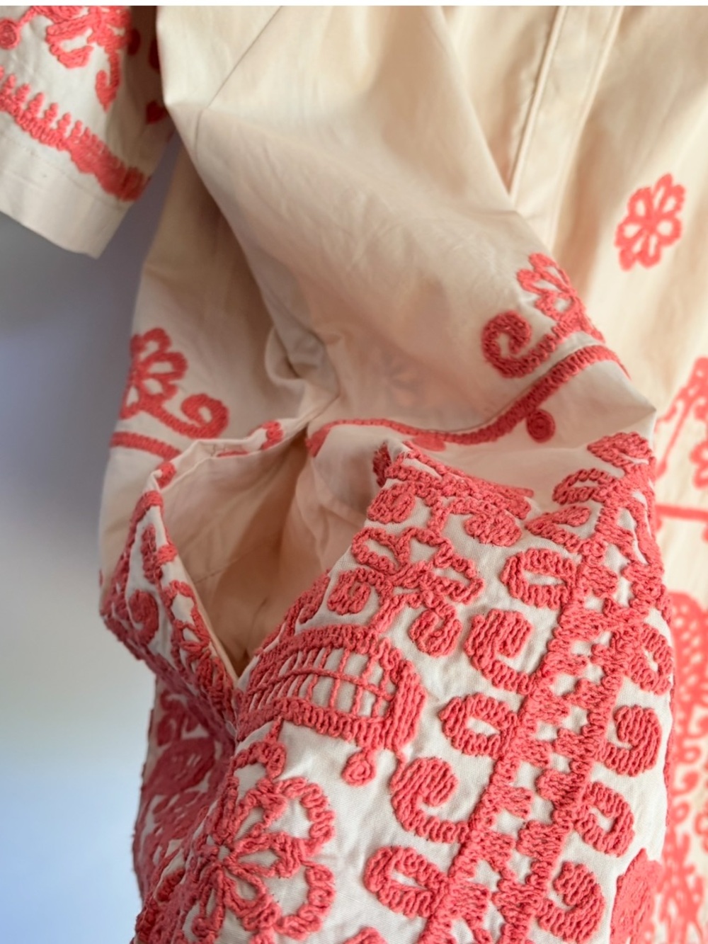 NWT Anthropologie Maeve Embroidered Collared  Button front Summer Shirt Dress XL - Picture 9 of 16
